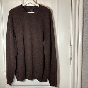 John W. Nordstrom 100% Cashmere Brown Crewneck Long Sleeve Sweater